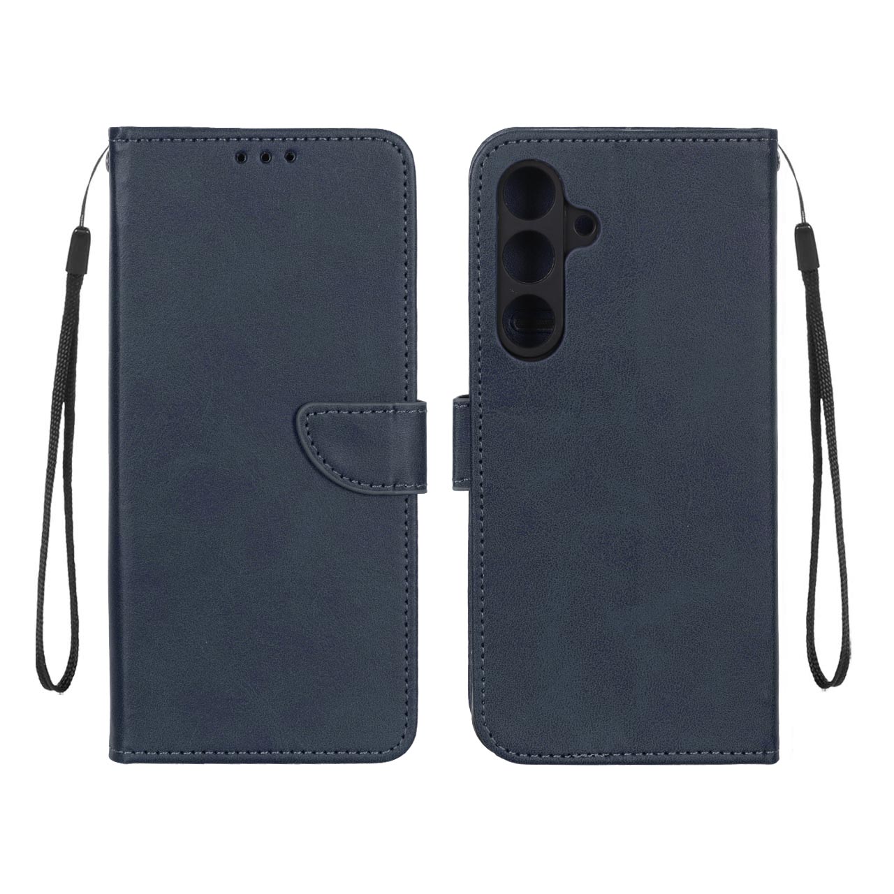 کیف چرمی موبایل مگنتی محافظ لنزدار Samsung Galaxy S25 FE - سرمه ای